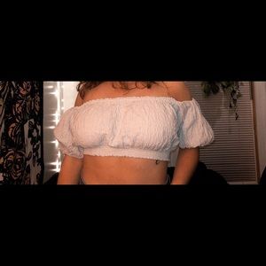 Off the shoulder cropped blouse